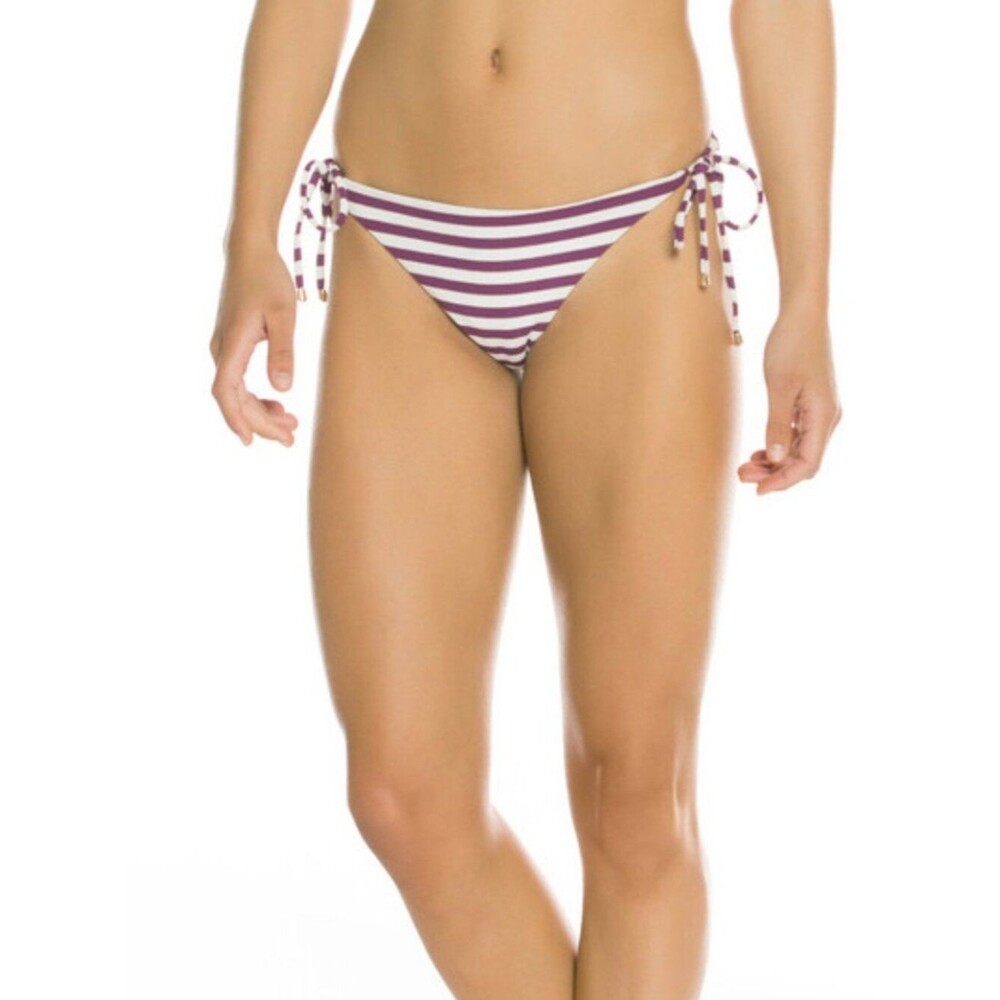 Agua Bendita Tammy Palette Jasmine White Purple Striped Swim Bikini Bottom XL